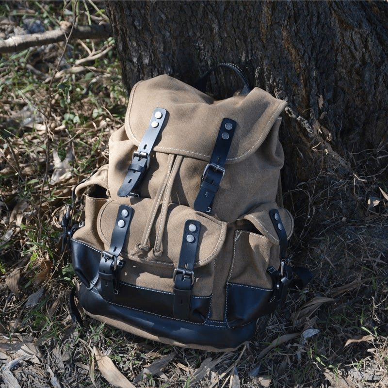 Waxed Multi-functional Waterproof Canvas 20 to 35 Litre Backpack - HUNTING CASE