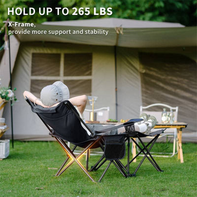 Naturehike 2-in-1 Foldable Reclining Chair with Attached Table - HUNTING CASE