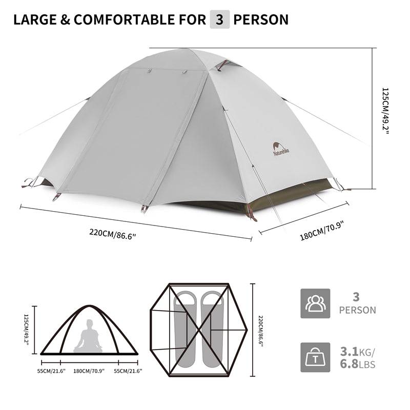 Naturehike Cloud-Creek Ultralight Freestanding Tent - HUNTING CASE