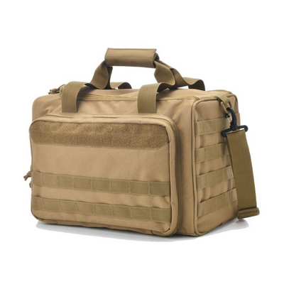 Deluxe tactical gun range bag with storage