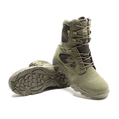 Military-grade leather boots for men's desert combat activities