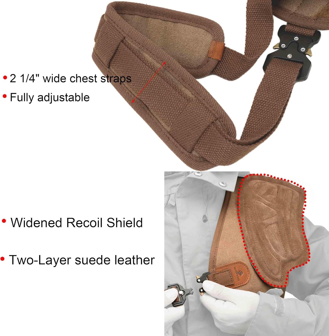 Leather Canvas Shooting Recoil Shields Shoulder Recoil Pad