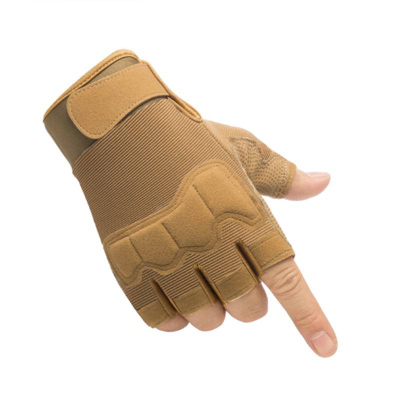 Military-inspired half finger gloves for men"