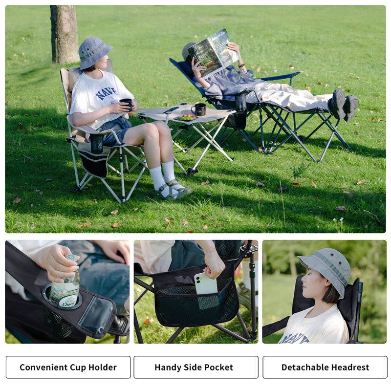 Naturehike 2-in-1 Foldable Reclining Chair with Attached Table - HUNTING CASE