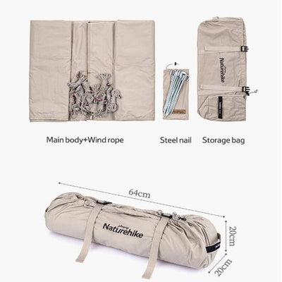 Naturehike Awning Large Cotton Canopy Tent - HUNTING CASE