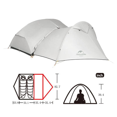 Mongar 2P Camping Tent Plus A Vestibule Plus CWM400 Ultralight Sleeping Bag - HUNTING CASE