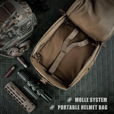 Airsoft helmet bag with inner mesh pockets