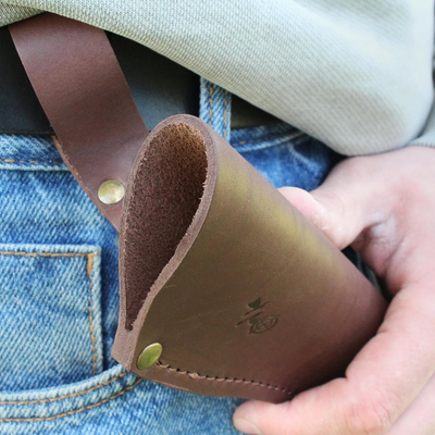 brown leather sheath for fixed blade knives