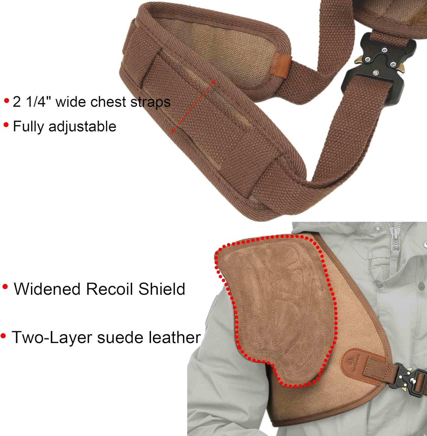 Leather Canvas Shooting Recoil Shields Shoulder Recoil Pad