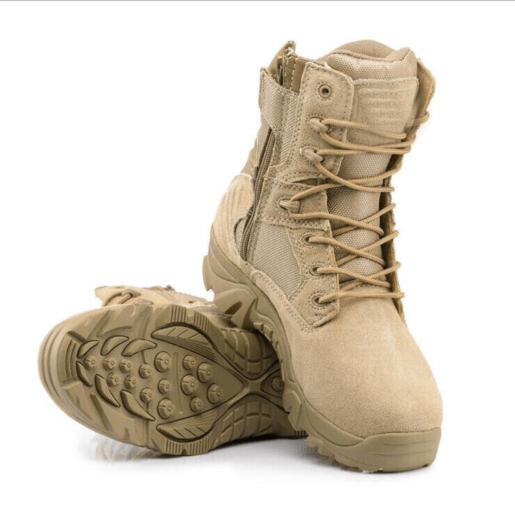 Tactical leather boots suitable for outdoor desert combat