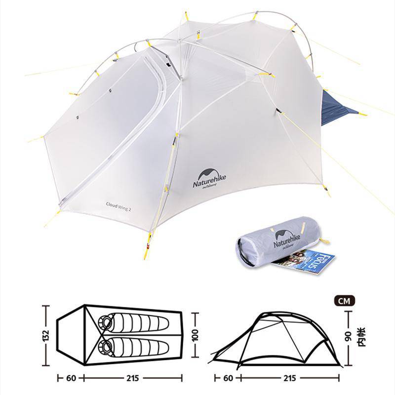 Naturehike Cloud Up 2 Person Wing Camping Tent - HUNTING CASE