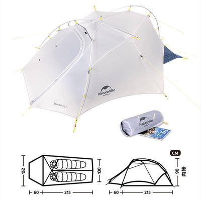 Naturehike Cloud Up 2 Person Wing Camping Tent - HUNTING CASE