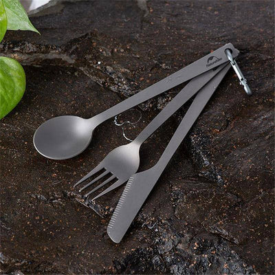 Naturehike Lightweight Titanium 3 in 1 Outdoor Camping Cutlery - HUNTING CASE