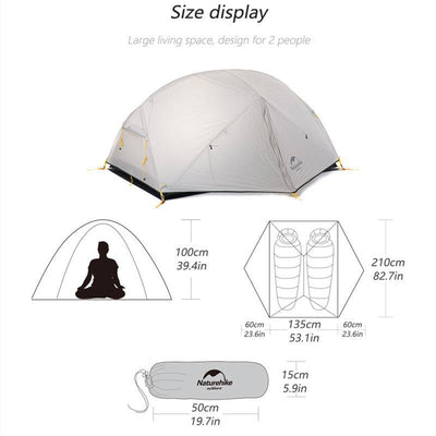 Double Layer Camping Tent Mongar 2 People - HUNTING CASE