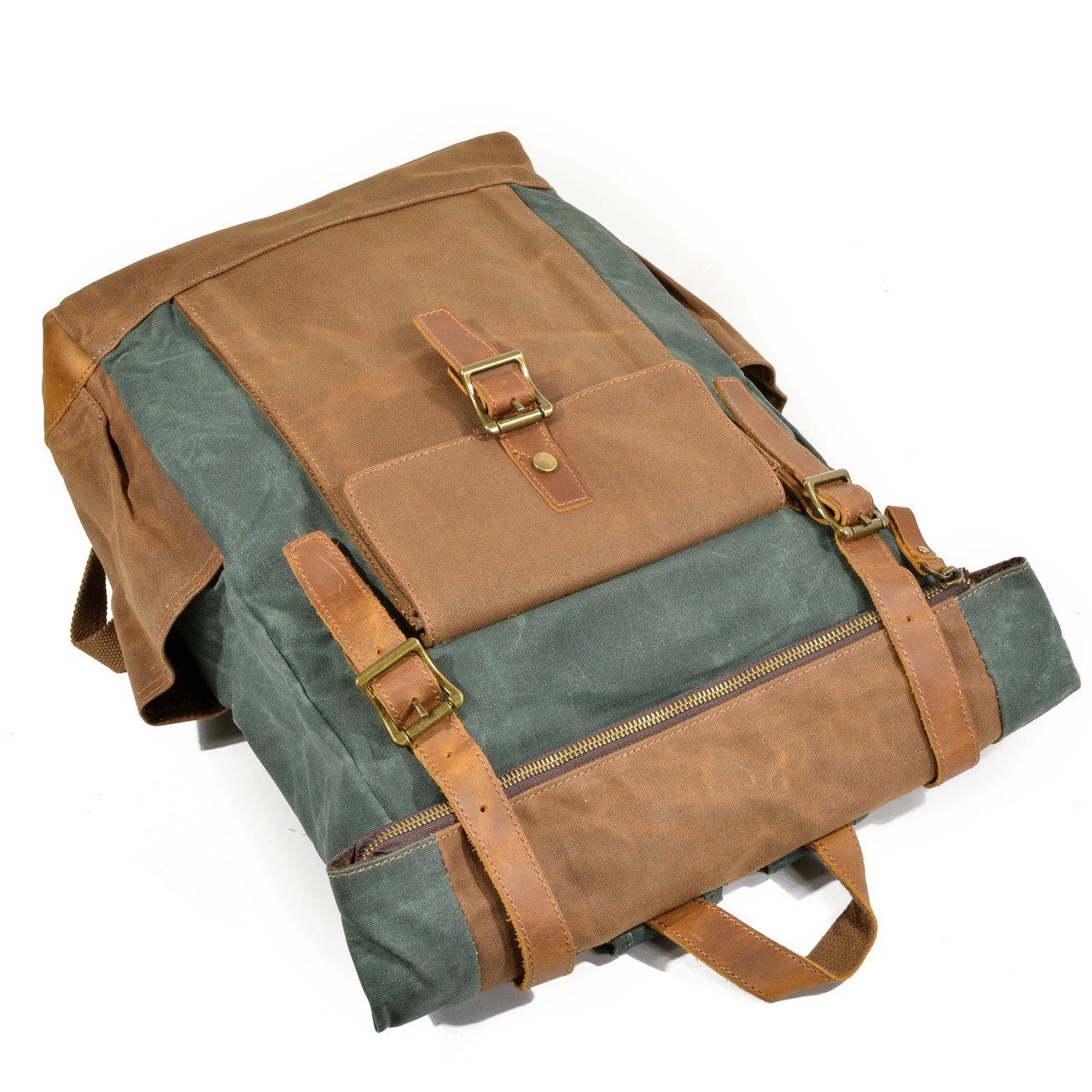 Stylish Men's Canvas Backpack with Padded Laptop Compartment - HUNTING CASE