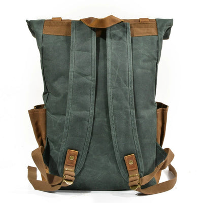 Stylish Men's Canvas Backpack with Padded Laptop Compartment - HUNTING CASE