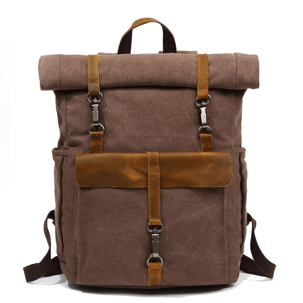 Vintage Retro Canvas Rucksack with Adjustable Straps - HUNTING CASE