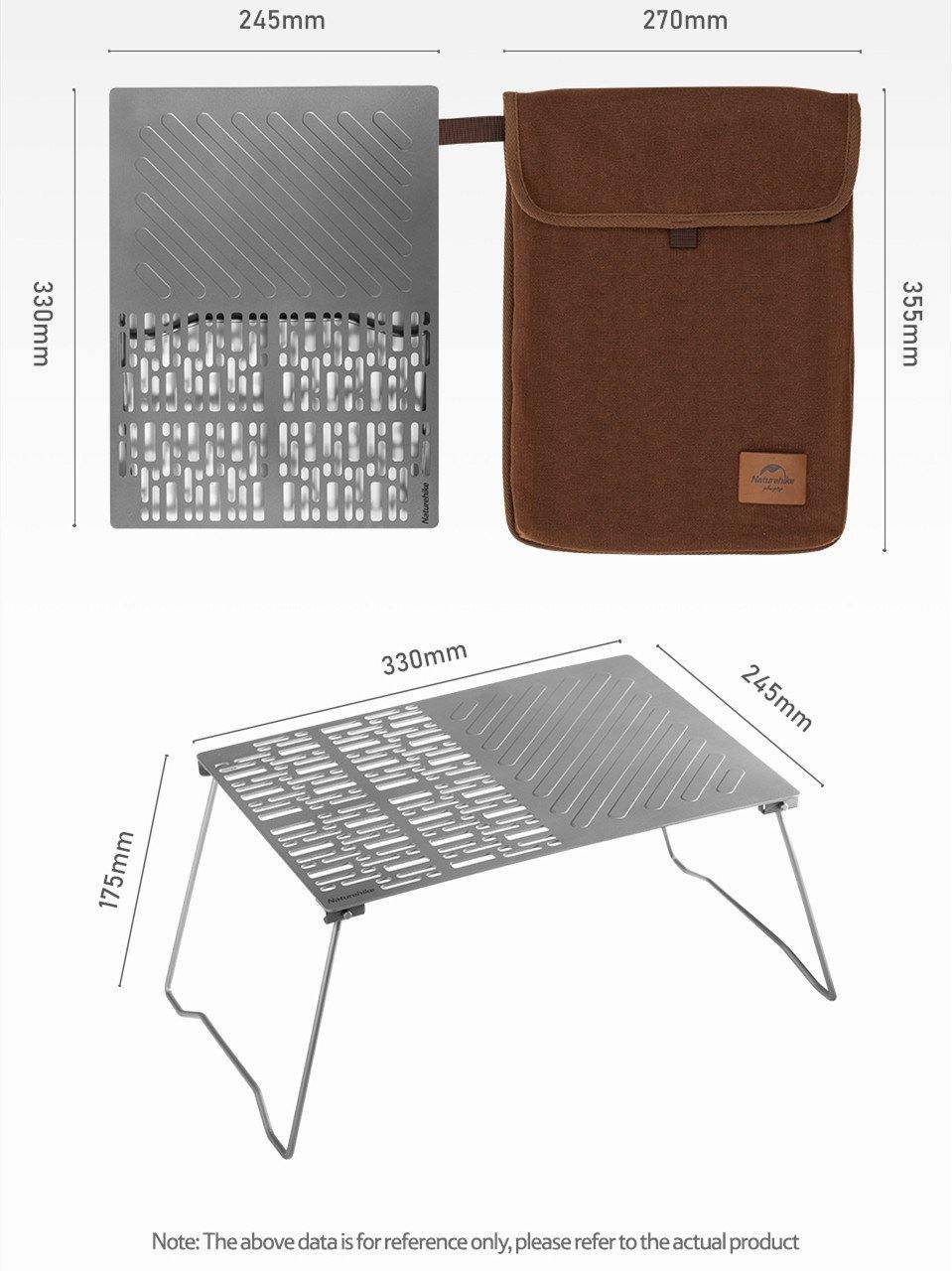 Naturehike Folding portable Titanium Barbecue Grill Plate - HUNTING CASE