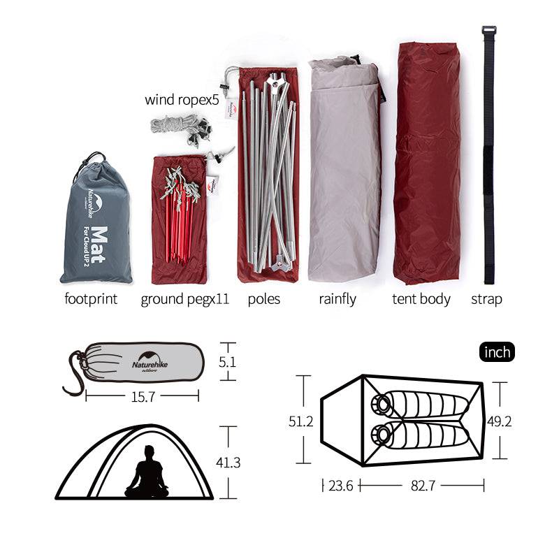 Cloud UP 2P Camping Tent Plus TPU Double Sleeping Pad With Pillow - HUNTING CASE