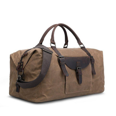 Men's waxed canvas duffle bags for travel