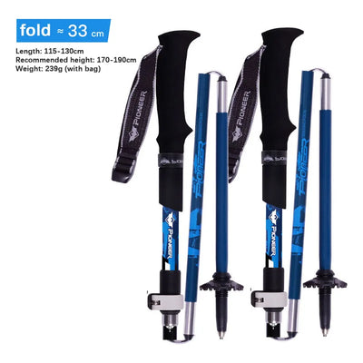 2pcs Foldable 5-Section Carbon Fiber Trekking Poles for Hiking - HUNTING CASE