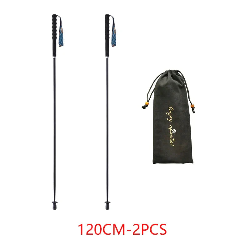 Ultra-Light Foldable Carbon Fiber Trekking Poles: Hiking & Climbing Sticks - HUNTING CASE