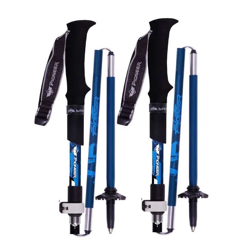 2pcs Foldable 5-Section Carbon Fiber Trekking Poles for Hiking - HUNTING CASE