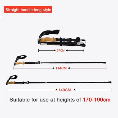 Ultra-Light Telescopic Carbon Fiber Trekking Pole for Mountaineering - HUNTING CASE