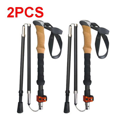 Ultralight Carbon Fiber Trekking Poles: Folding Hiking & Nordic Walking - HUNTING CASE