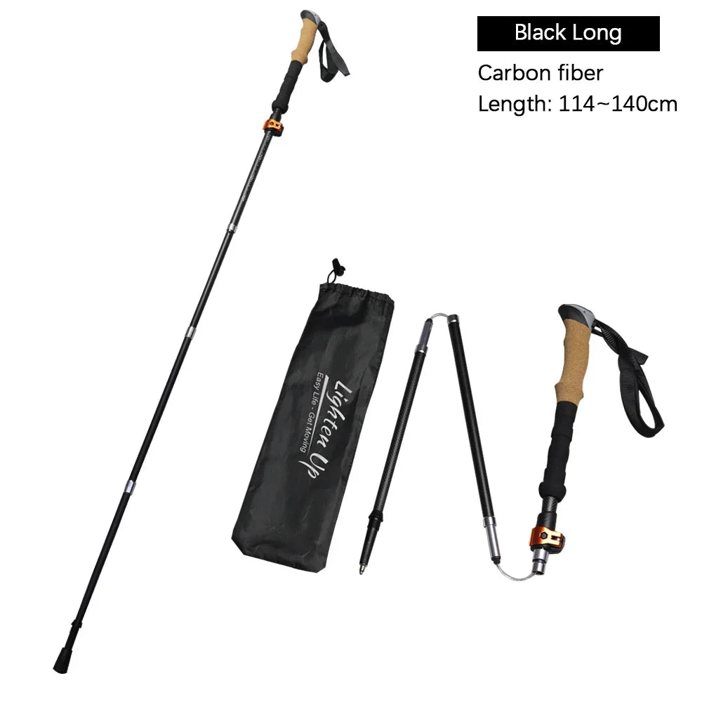 Ultra-Light Telescopic Carbon Fiber Trekking Pole for Mountaineering - HUNTING CASE