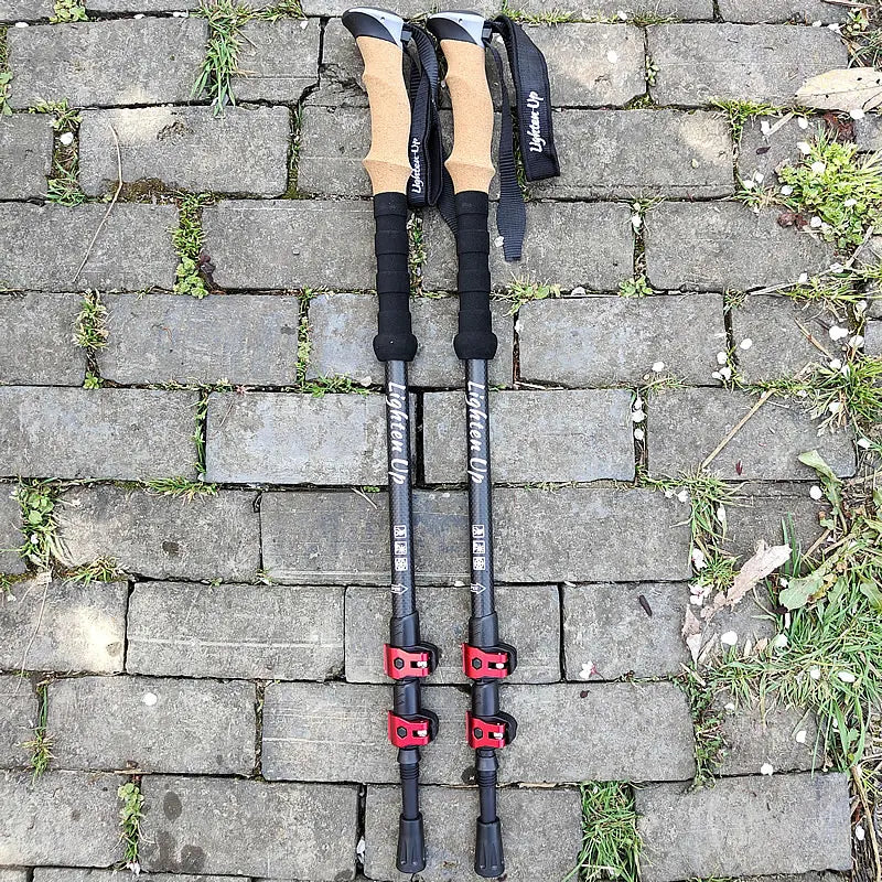 2pcs Telescopic Carbon Fiber Trekking Poles: Lightweight Collapsible - HUNTING CASE