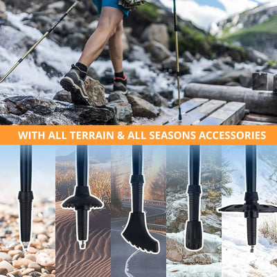 Ultralight Adjustable Aluminum Trekking Poles: Nordic Walking Sticks - HUNTING CASE