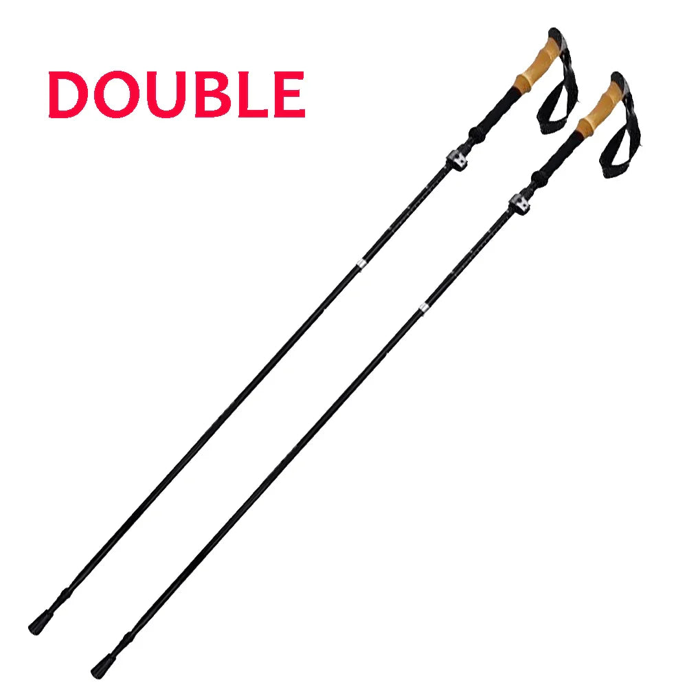 2Pcs Lightweight Carbon & Aluminum Trekking Poles for Hiking - HUNTING CASE