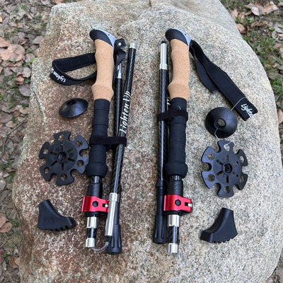 Ultralight Carbon Fiber Trekking Poles: Folding Hiking & Nordic Walking - HUNTING CASE