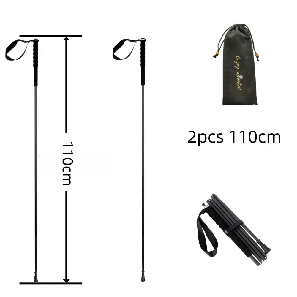 Ultra-Light Foldable Carbon Fiber Trekking Poles: Hiking & Climbing Sticks - HUNTING CASE