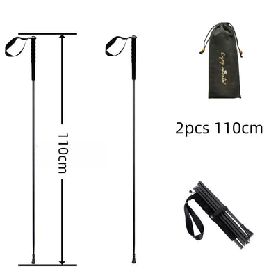 Ultra-Light Foldable Carbon Fiber Trekking Poles: Hiking & Climbing Sticks - HUNTING CASE