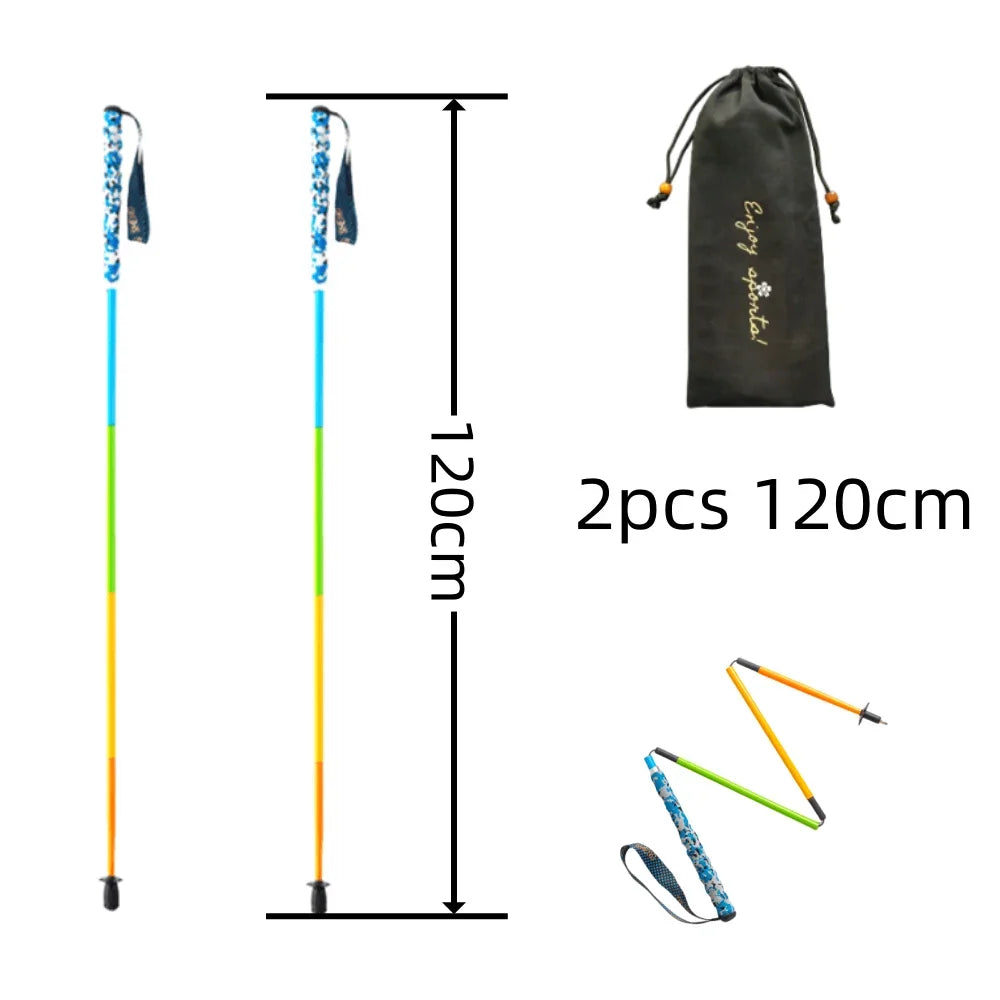 Ultra-Light Foldable Carbon Fiber Trekking Poles: Hiking & Climbing Sticks - HUNTING CASE