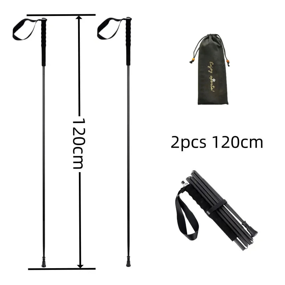 Ultra-Light Foldable Carbon Fiber Trekking Poles: Hiking & Climbing Sticks - HUNTING CASE