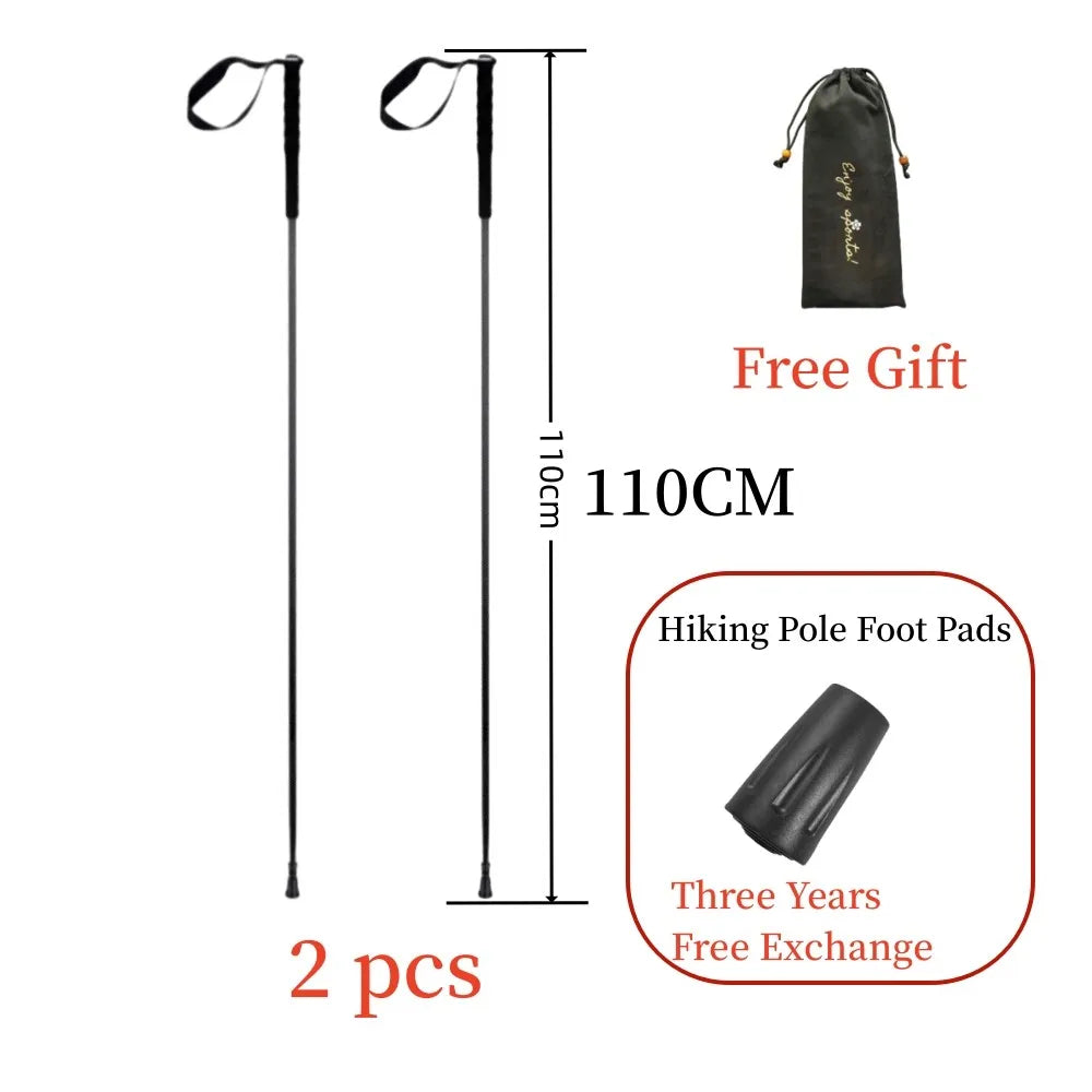 115g Ultra-Light Carbon Folding Trekking Pole: Collapsible Hiking Stick - HUNTING CASE