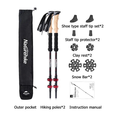 Collapsible Carbon Fiber Trekking Poles for Hiking & Travel - HUNTING CASE