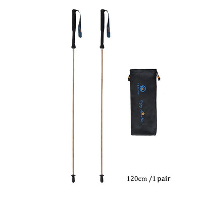 Folding Ultra-Light Carbon Fiber Hiking Poles: 5-Section Trekking Sticks - HUNTING CASE