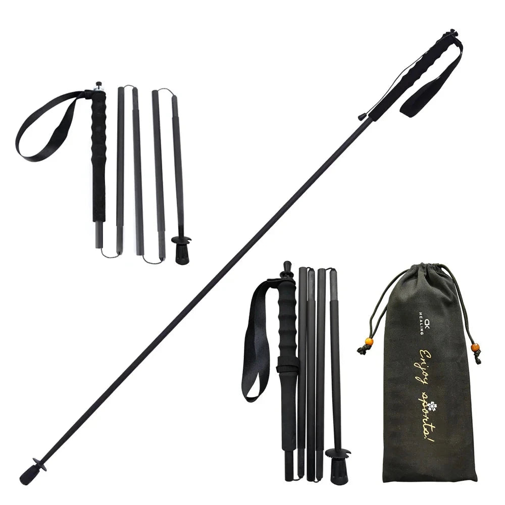 Ultra-Light Carbon Fiber Trekking Poles: Folding Hiking & Nordic Walking - HUNTING CASE