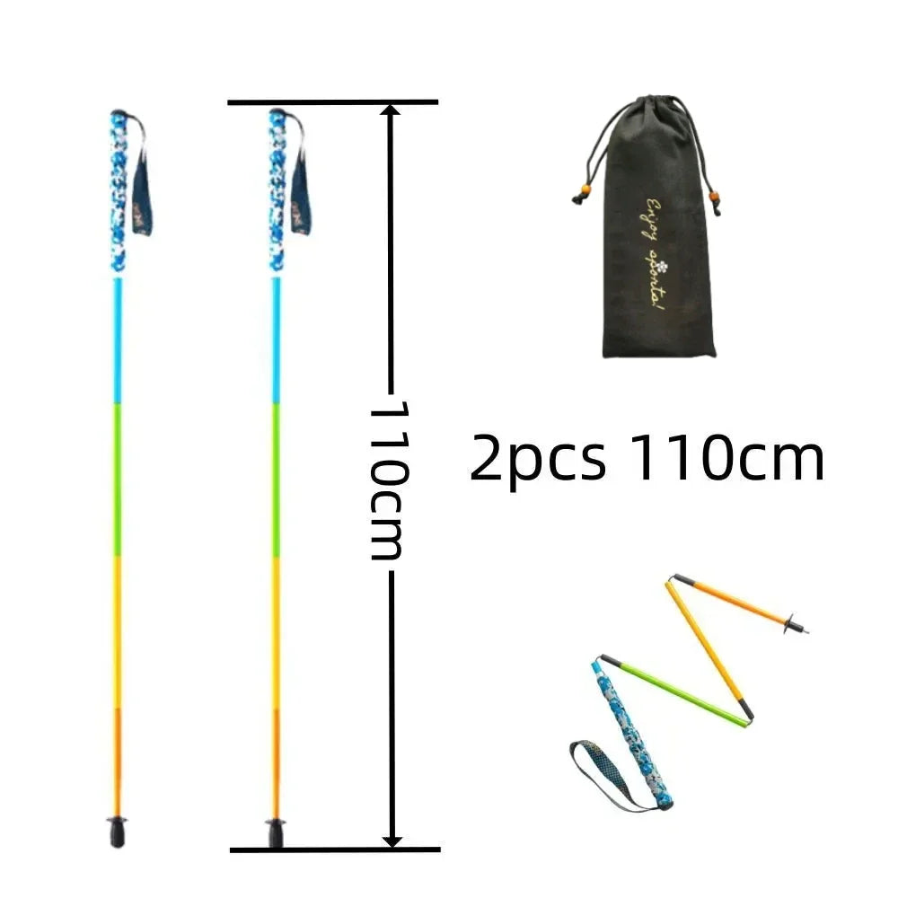 Ultra-Light Foldable Carbon Fiber Trekking Poles: Hiking & Climbing Sticks - HUNTING CASE