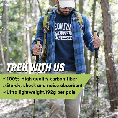 Ultralight Carbon Fiber Trekking Poles: Adjustable Alpenstock with Quick Lock - HUNTING CASE