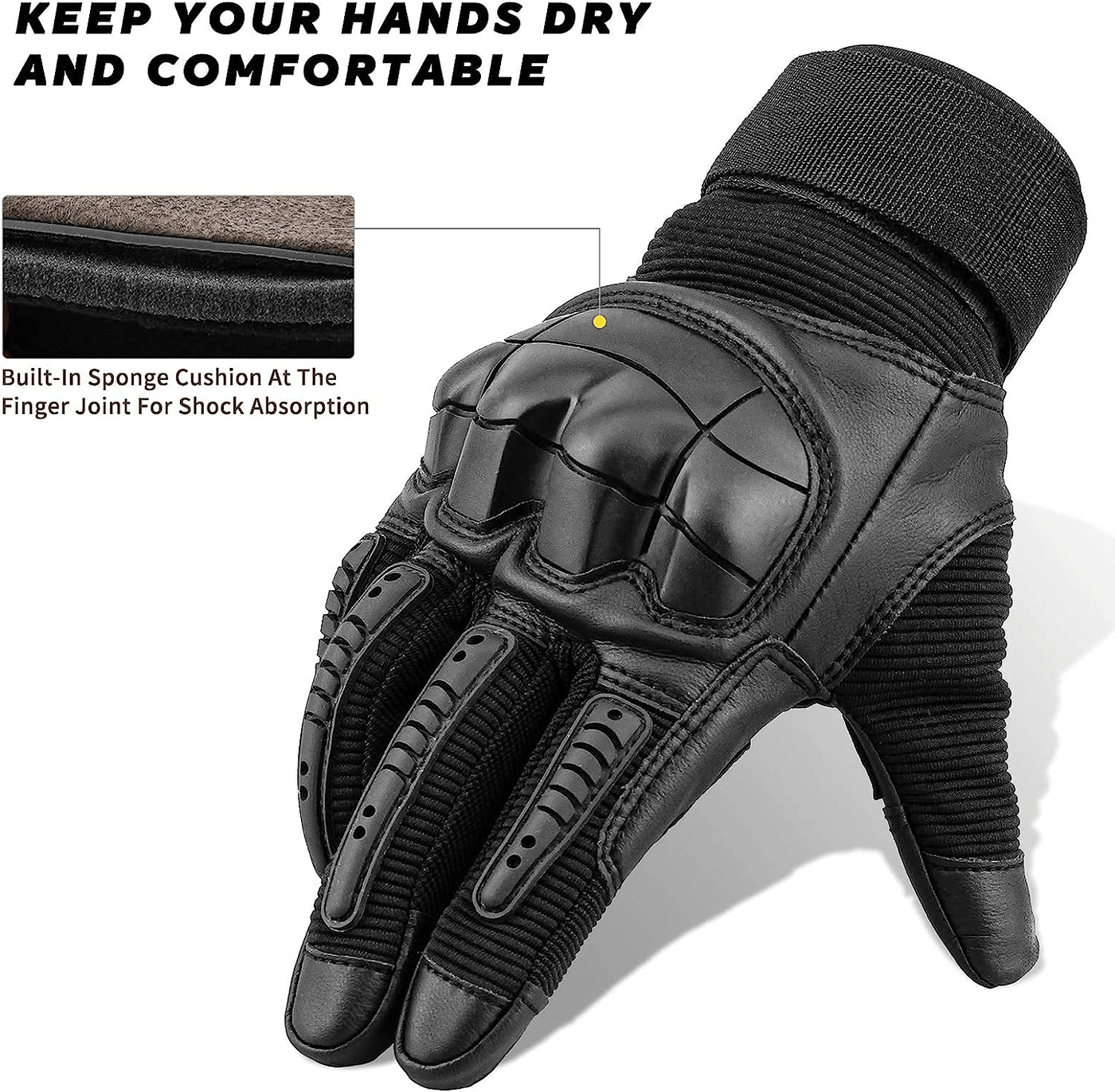 Military-grade full finger gloves for motorcycle adventures