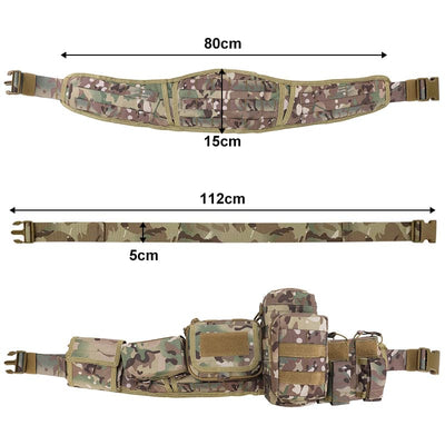 Hunting waist bag with detachable pouches