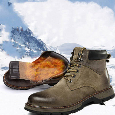 British-inspired high-top leather Martin boots for men's winter fashion