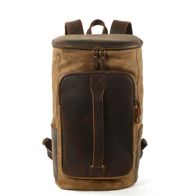 Durable Vintage Canvas Rucksack with Easy Access and Retro Charm - HUNTING CASE