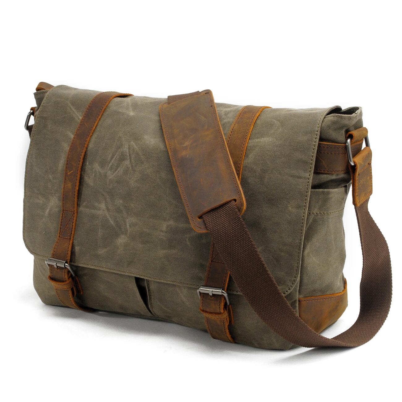 Canvas Laptop Messenger Bag Handcrafted - HUNTING CASE