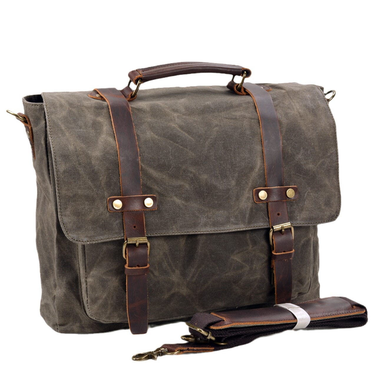 Timeless Canvas and Leather Messenger Bag - HUNTING CASE